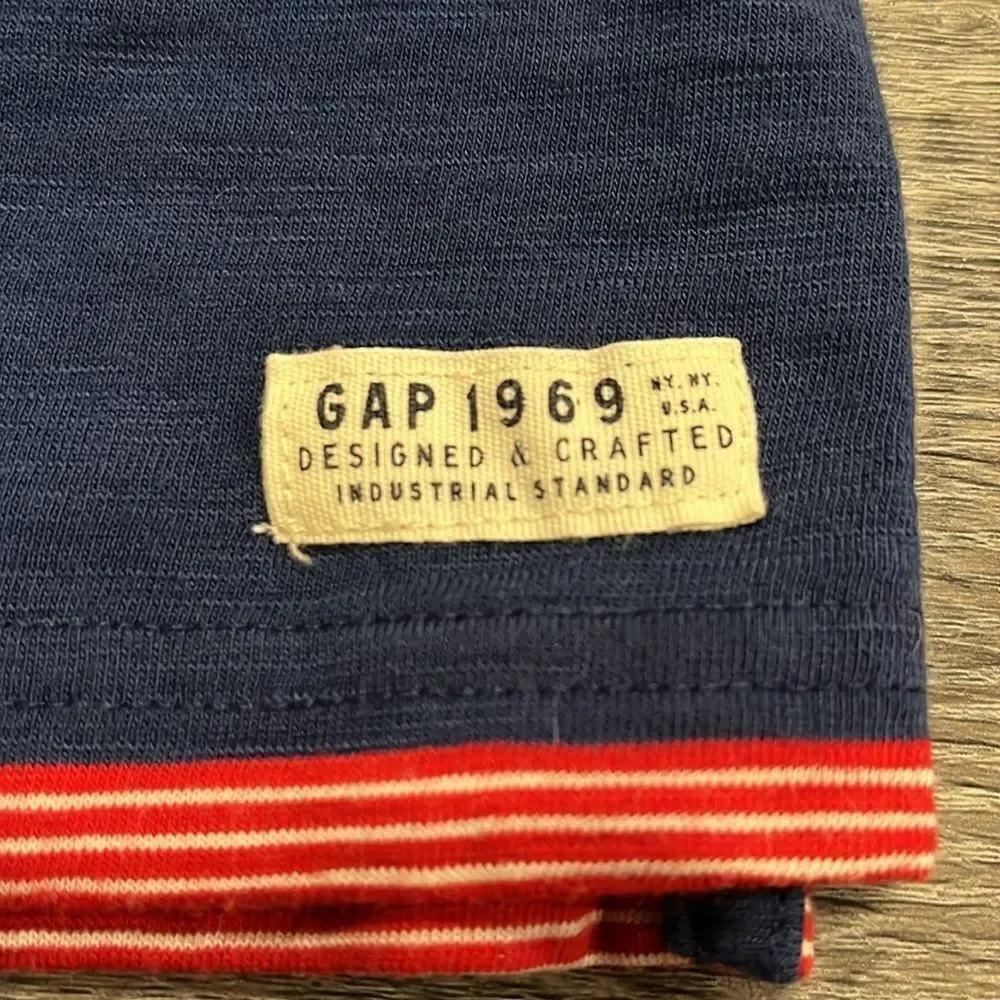 Gap Kids Boys red blue striped polo - youth L (10-11)